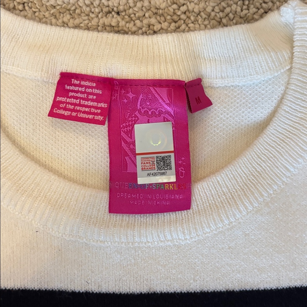 Queen of Sparkles “Carolina Gamecocks” striped short sleeve sweater top - Picture 5 of 8
